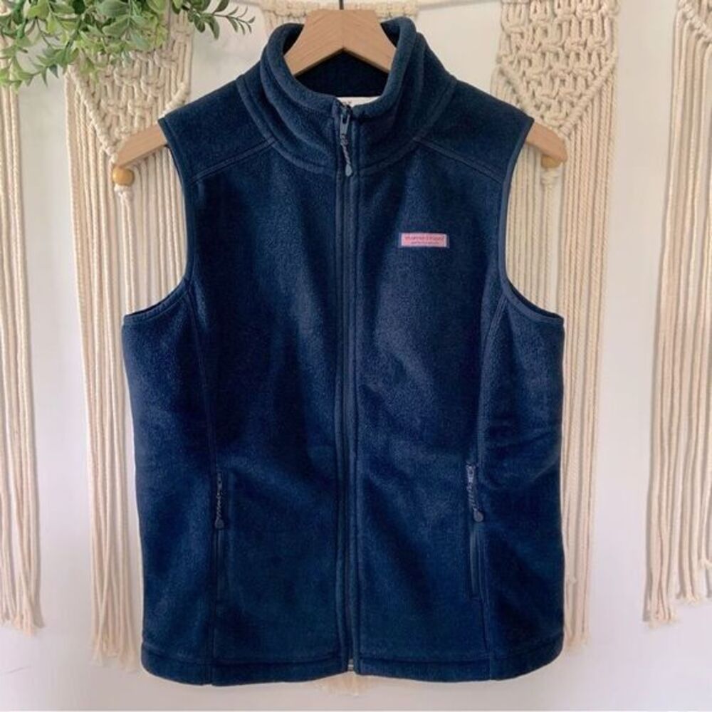 VINEYARD VINES Women's Navy Blue‎ Fleece Vest Size Small